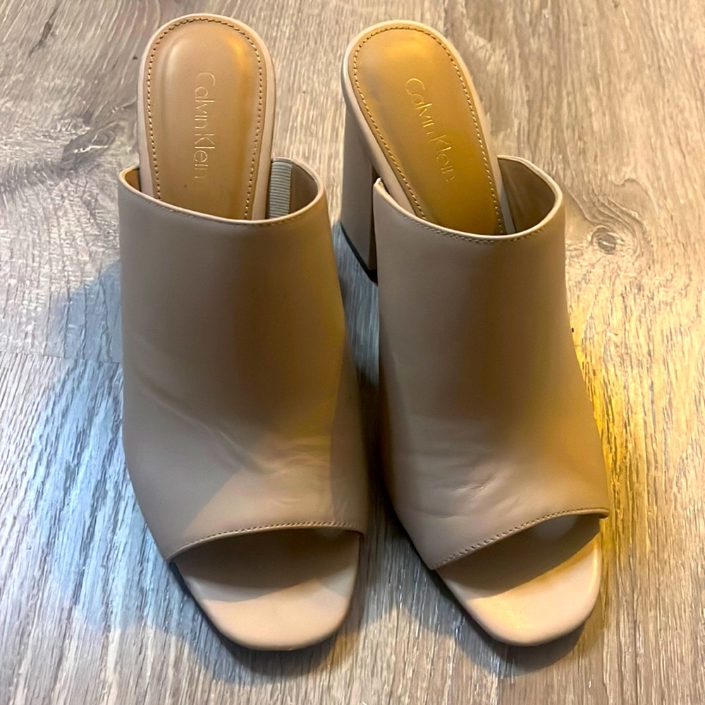 Nude Calvin Klein mules